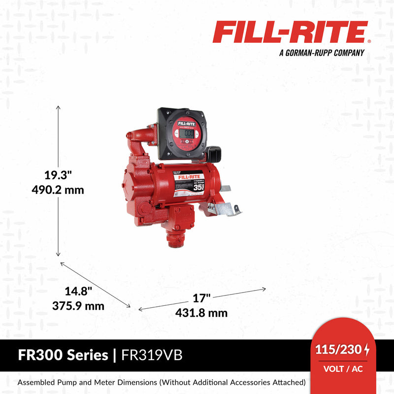 Load image into Gallery viewer, FR319VB 115 VOLT FILLRITE PUMP, 27GPM WITH METER AND HISPEED AUTO DIESEL NOZZLE