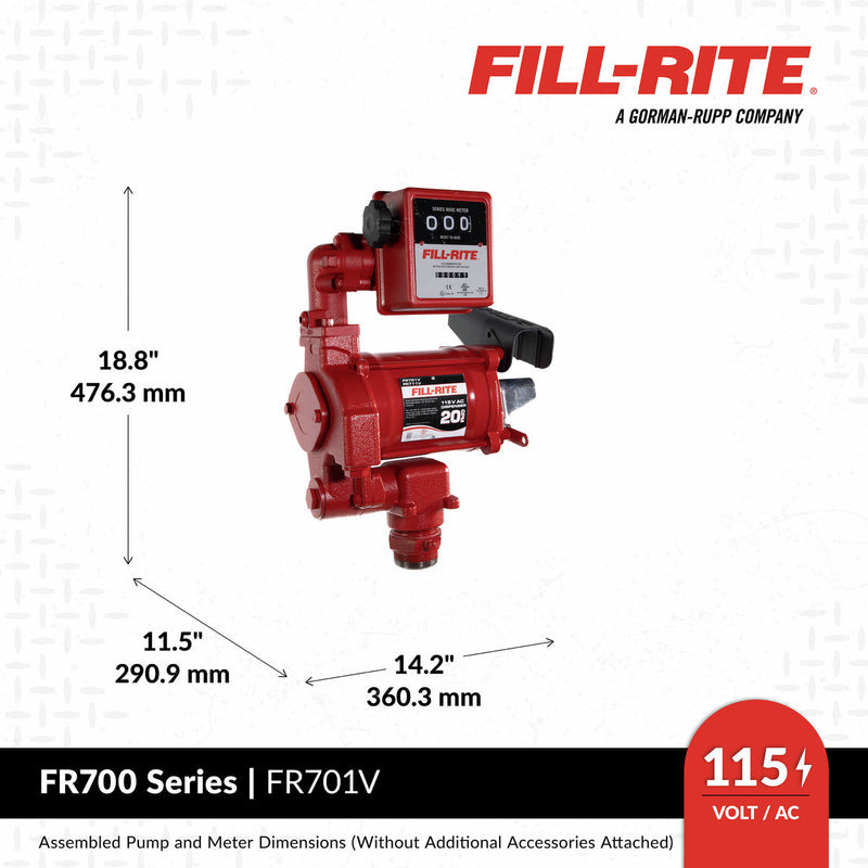 Load image into Gallery viewer, FR701V FILLRITE 115 VOLT 20 GPM PUMP WITH METER