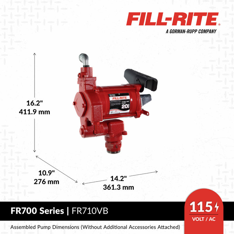 Load image into Gallery viewer, FR710VB FILLRITE 115 VOLT PUMP W/O MTR; 1"X18' HOSE; AUTO NOZ EA