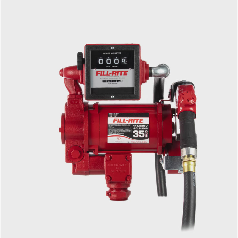 Load and play video in Gallery viewer, FR311VB 115 VOLT FILLRITE HIGH SPEED WITH METER, 1" x 18' HOSE, HI FLOW AUTO DIESEL NOZZLE