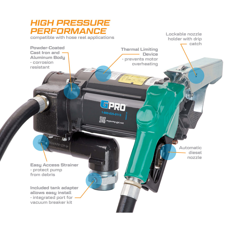 Load image into Gallery viewer, 504000-03  PRO35-115AD 115 VOLT 30GPM PUMP, 1&quot;x18&#39; HOSE, DIESEL NOZZLE &amp; ADAPTER
