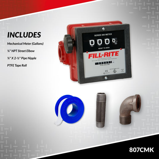 807CMK FILLRITE METER KIT FOR 1200, 2400, 600, and 700 Series Pumps