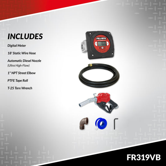 FR319VB  115 VOLT FILLRITE PUMP, 27GPM WITH METER AND HISPEED AUTO DIESEL NOZZLE