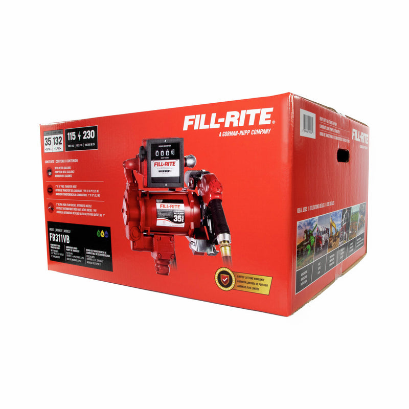 Load image into Gallery viewer, FR311VB 115 VOLT FILLRITE HIGH SPEED WITH METER, 1&quot; x  18&#39; HOSE,  HI FLOW AUTO DIESEL NOZZLE
