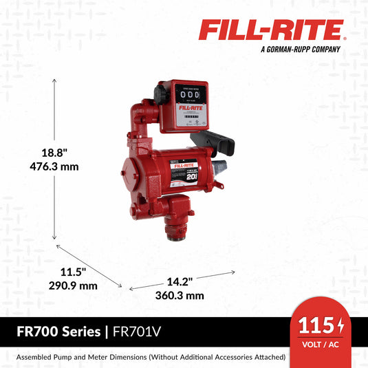 FR701V FILLRITE 115 VOLT 20 GPM PUMP WITH METER